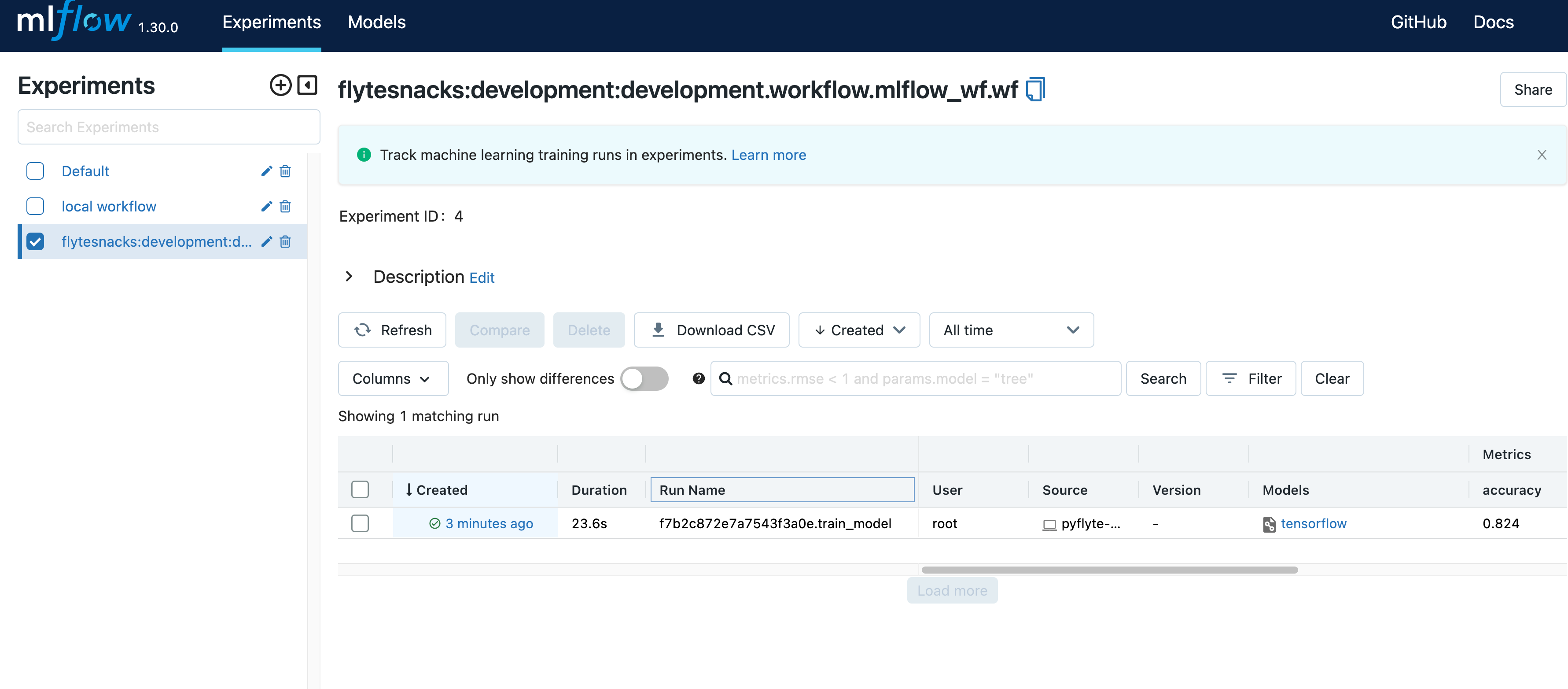 MLflow UI