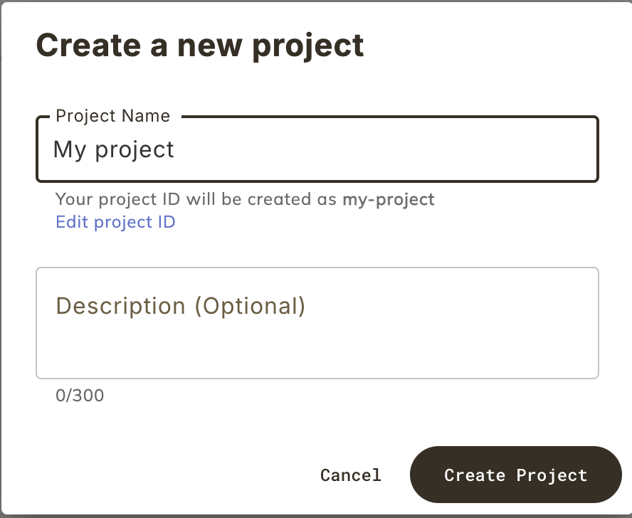 Create new project
